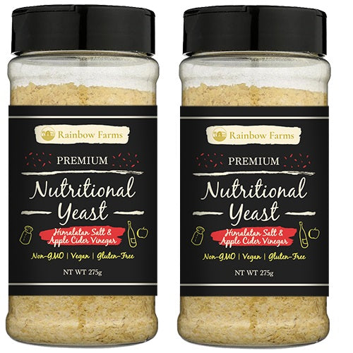 【2本セット】ニュートリショナルイースト [アップルサイダービネガー] Rainbow Farms オリジナル Nutritional yeast ヴィーガン　無香料　無着色 遺伝子組み換え不使用 NON-GMO